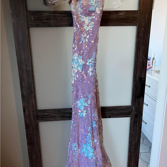 Morgan and Company sequin lavender full lrngth dress - Picture 7 of 8